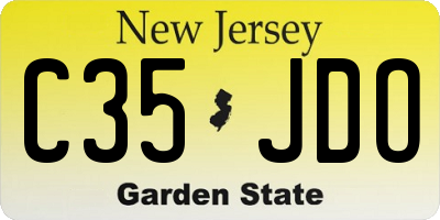 NJ license plate C35JDO