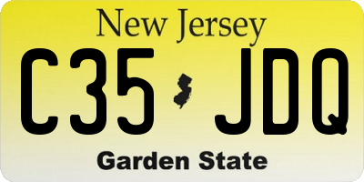 NJ license plate C35JDQ