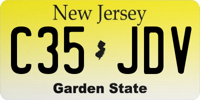 NJ license plate C35JDV