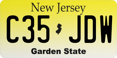 NJ license plate C35JDW