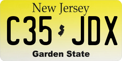 NJ license plate C35JDX