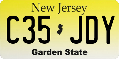 NJ license plate C35JDY