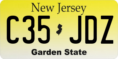 NJ license plate C35JDZ