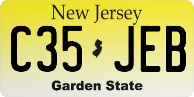 NJ license plate C35JEB