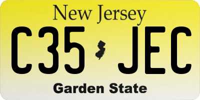 NJ license plate C35JEC