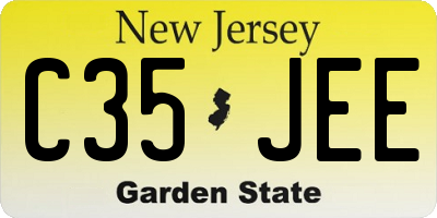 NJ license plate C35JEE