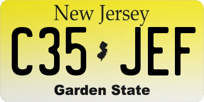 NJ license plate C35JEF
