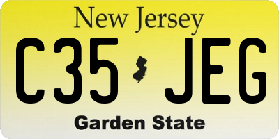 NJ license plate C35JEG