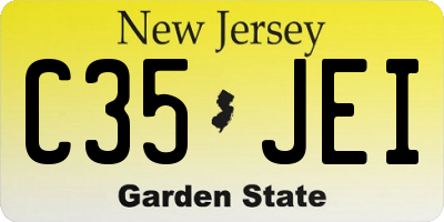 NJ license plate C35JEI