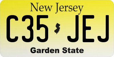 NJ license plate C35JEJ