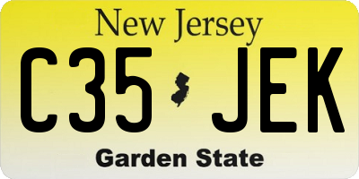 NJ license plate C35JEK