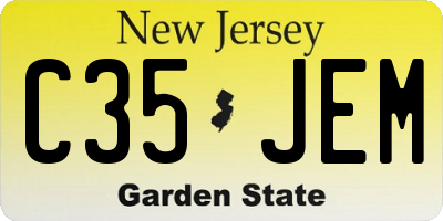 NJ license plate C35JEM