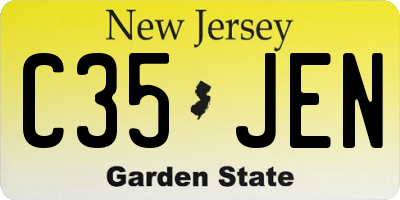 NJ license plate C35JEN