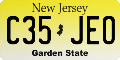 NJ license plate C35JEO