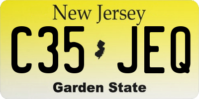 NJ license plate C35JEQ