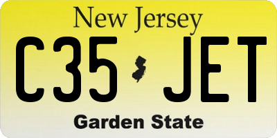 NJ license plate C35JET