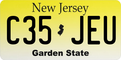 NJ license plate C35JEU