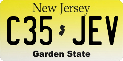 NJ license plate C35JEV
