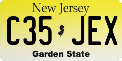 NJ license plate C35JEX