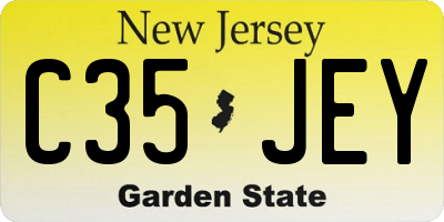 NJ license plate C35JEY