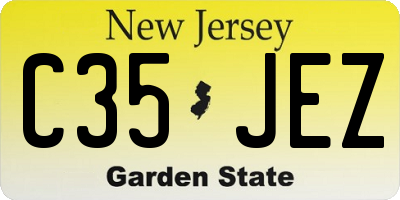 NJ license plate C35JEZ