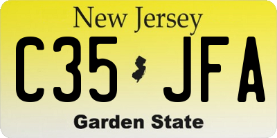 NJ license plate C35JFA