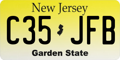 NJ license plate C35JFB