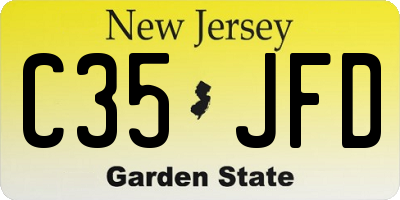 NJ license plate C35JFD