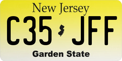 NJ license plate C35JFF