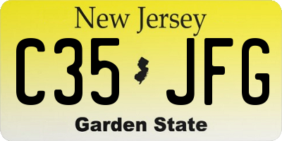 NJ license plate C35JFG