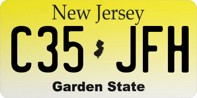 NJ license plate C35JFH