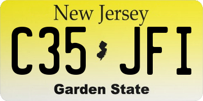 NJ license plate C35JFI