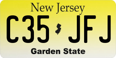 NJ license plate C35JFJ