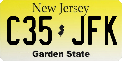 NJ license plate C35JFK