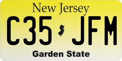NJ license plate C35JFM