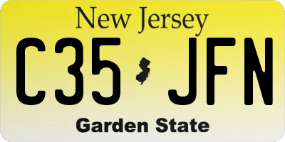 NJ license plate C35JFN
