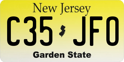 NJ license plate C35JFO