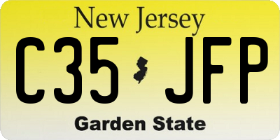 NJ license plate C35JFP