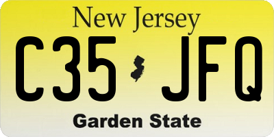 NJ license plate C35JFQ