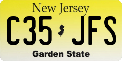 NJ license plate C35JFS