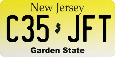 NJ license plate C35JFT