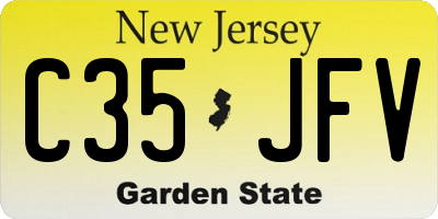 NJ license plate C35JFV