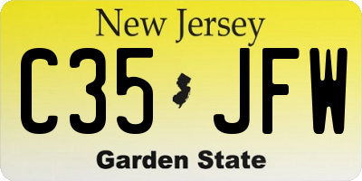 NJ license plate C35JFW