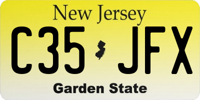 NJ license plate C35JFX