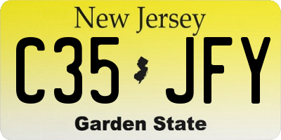 NJ license plate C35JFY