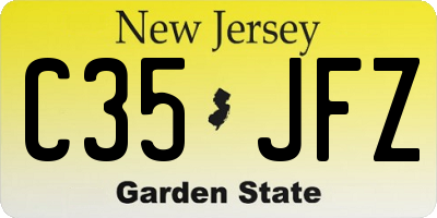 NJ license plate C35JFZ