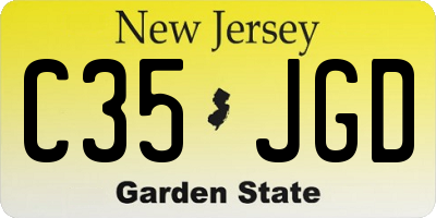 NJ license plate C35JGD