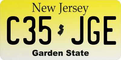 NJ license plate C35JGE