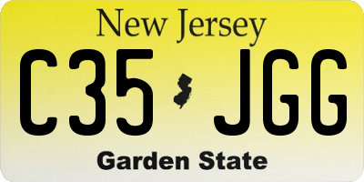NJ license plate C35JGG
