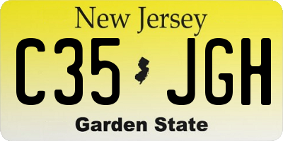 NJ license plate C35JGH